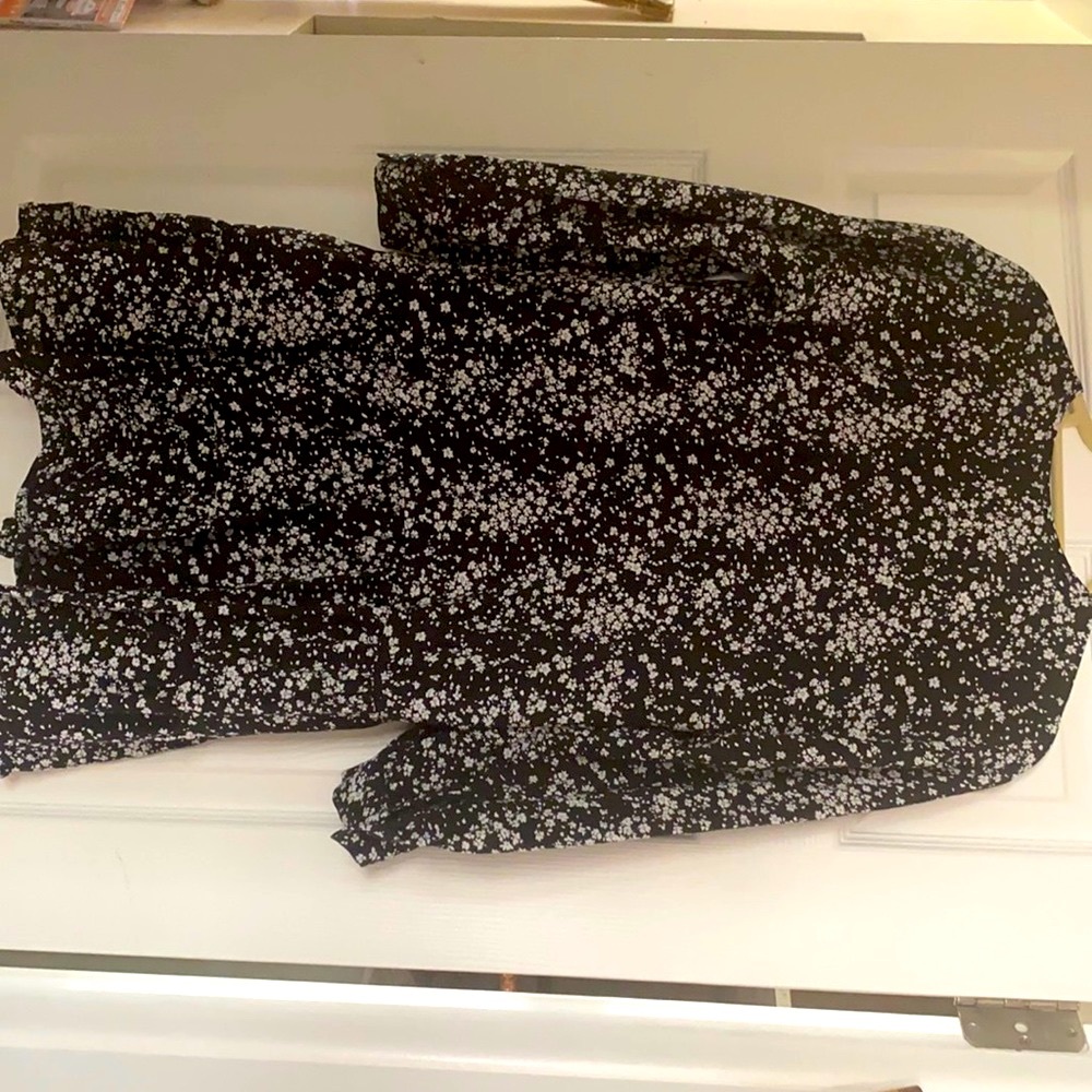 Zara black with white flowers mini dress, size XS